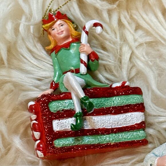 VTG Set Of 3 Danbury Mint Santa’s Kitchen Elves Christmas Ornaments Collectible - Picture 3 of 16